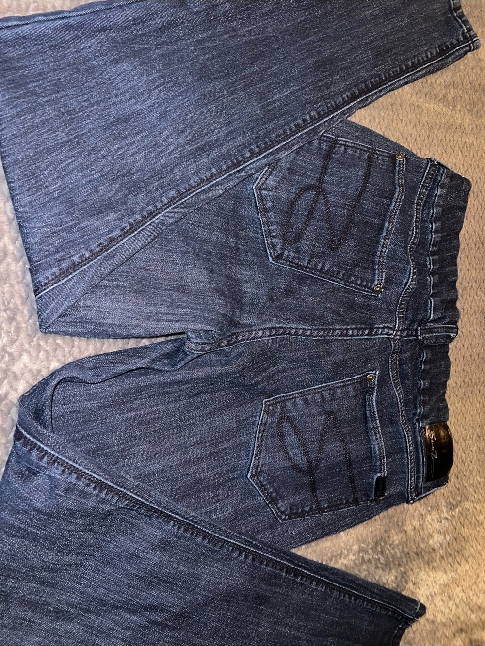 Seven7 High-Rise Dark Blue Straight Leg Jeans, size 12